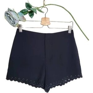 Sam Edelman  Scallop Grommet Casual Black Preppy Shorts Size 4